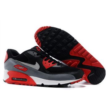 Nike Air Max 90 Mens Shoes Black Silver Red Special Cheap